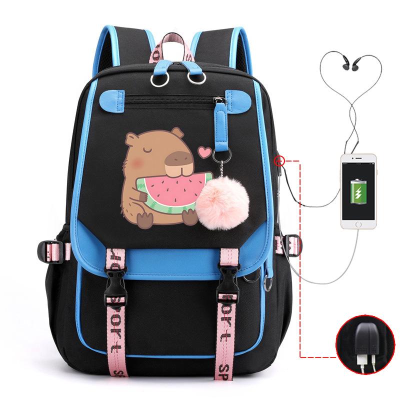 Süßer bedruckter USB-Anschluss Multifunktionaler Freizeit-Reise-Rucksack