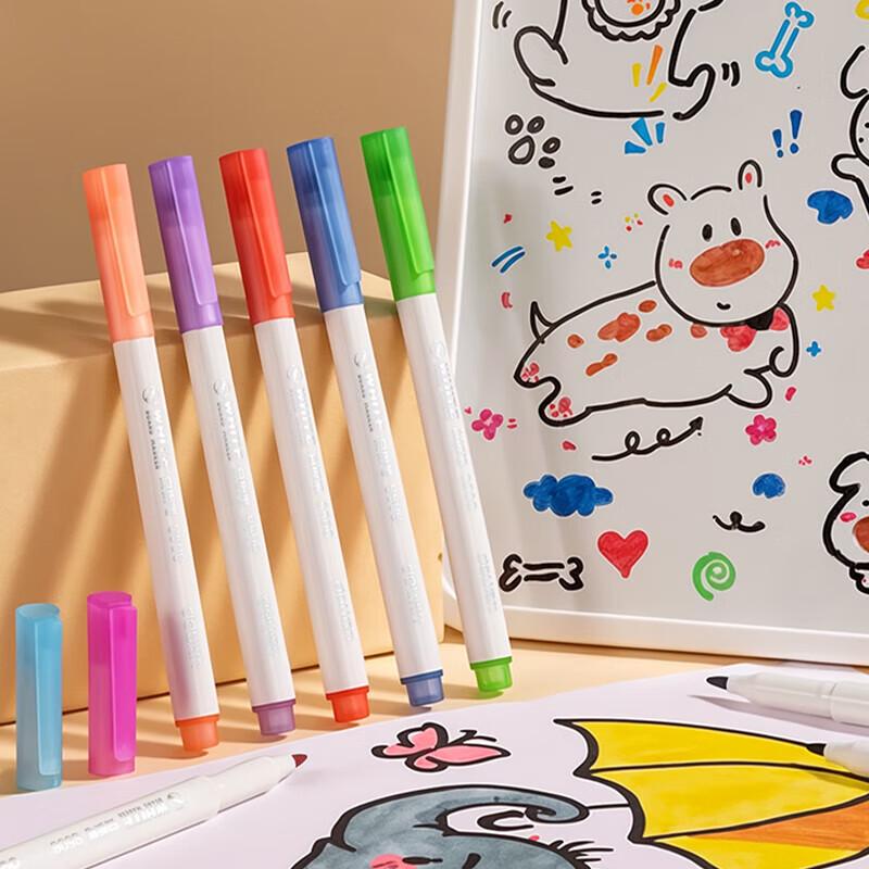 Deli S506 2.0mm 12-Color Erasable Whiteboard Marker Set