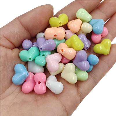 Orta 20 adet Bilezik Takı Aksesuarları Makaron Renk DIY Moda Kremsi Kolye Yapımı Kalp Boncuklar Osuruk Şeftali