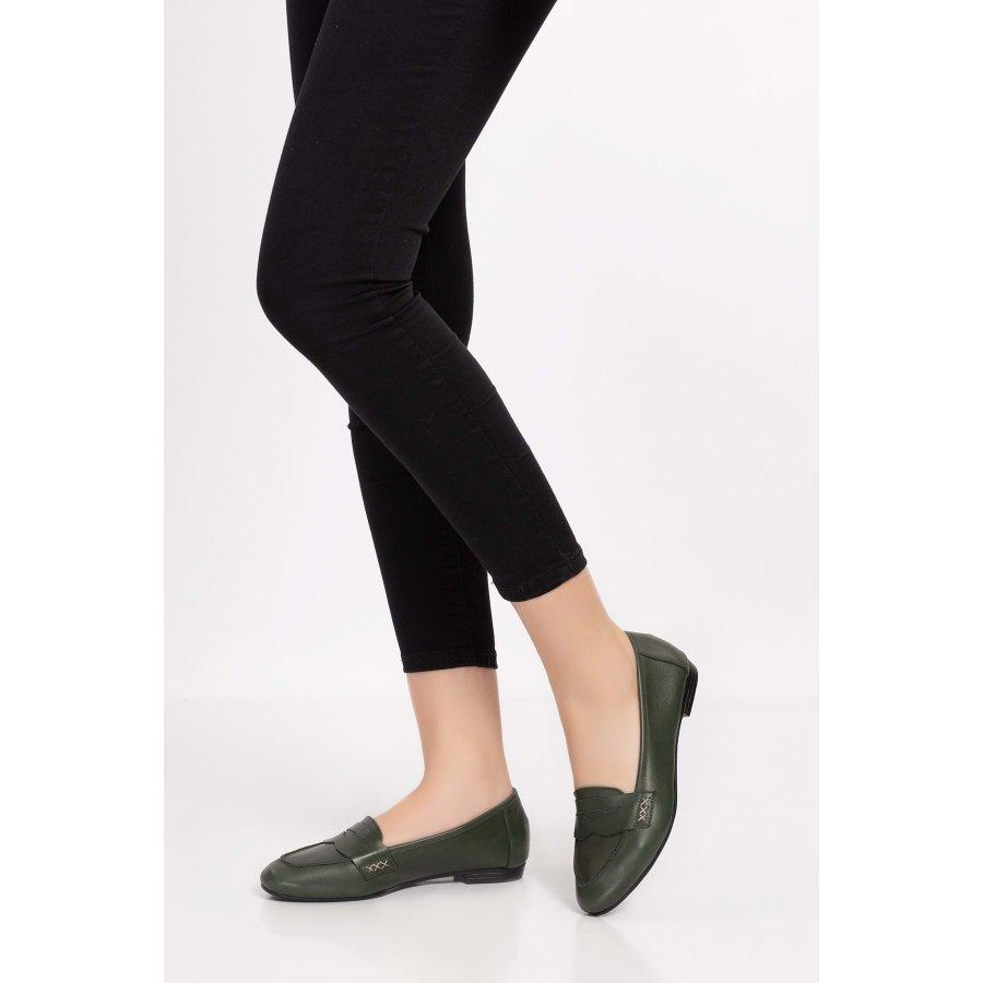 Mocassins plats décontractés en cuir véritable pour femmes