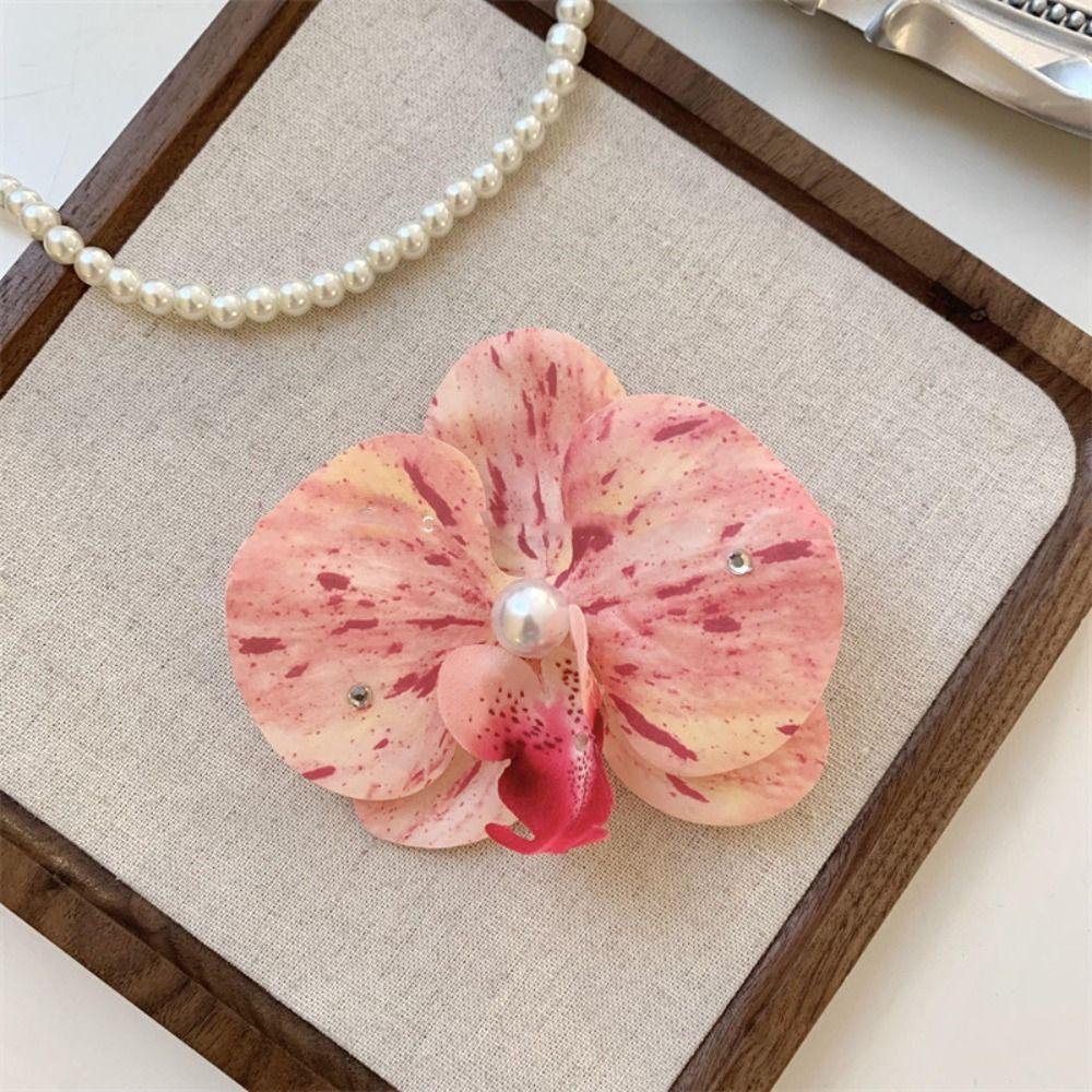 Butterfly Orchid Orchid Flower Hairpin Cloth Girl Hair Clip Cute Flower Hair Clip Seaside