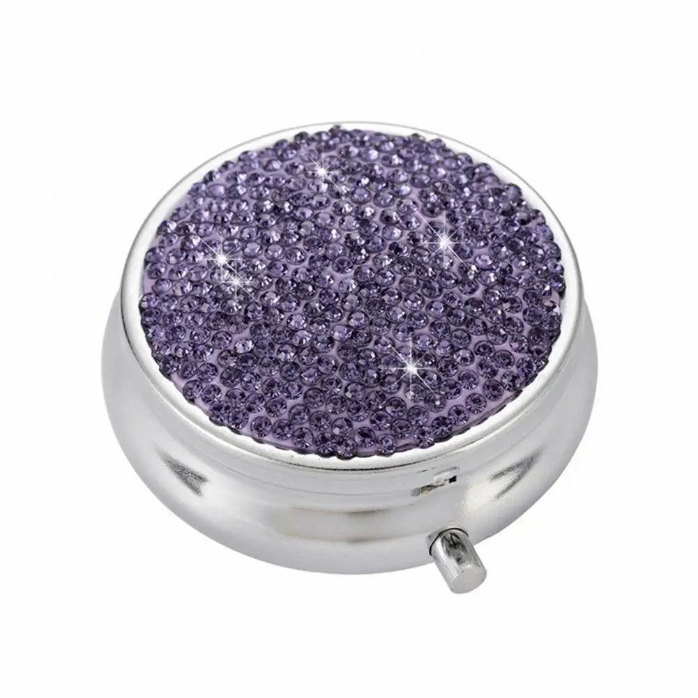 Bling Pillendose Wasserdichte Pillenetuis Langlebige Organizer für Reisen mit Langer Lebensdauer Funkelnde Tragbare Pillendose Faux