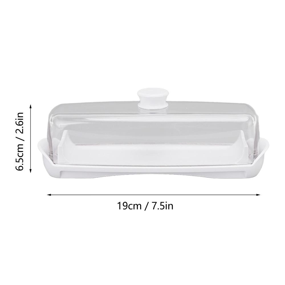 Plastic Butter Dish With Lid Transparent Cover Butter Keeper Container  For Countertop