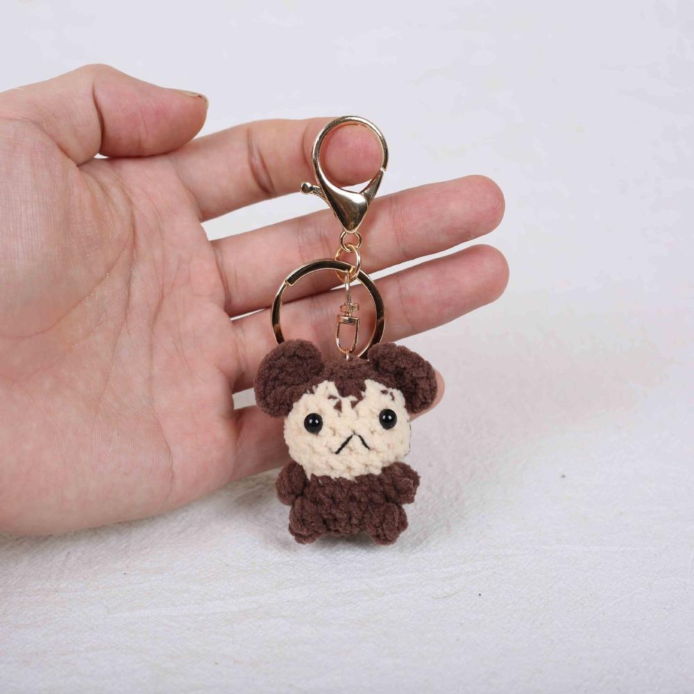 Handmade Chinese Zodiac Keychain Knitting Mini Size Monkey Keychain Creative Weaving Custom Design Animal Crochet Keychain
