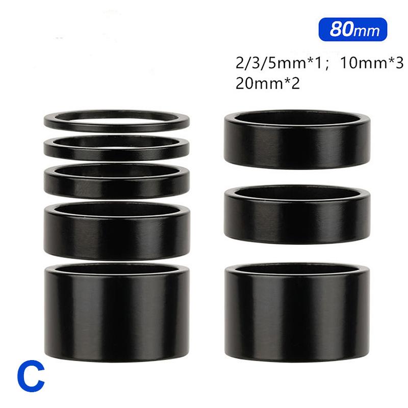 Aluminum Spacer 1-1/8" 28.6Mm Bicycle Front Fork Standpipe Headset Stem Alloy Washer Multi-Size Height Handlebar Rise-Up Adjust