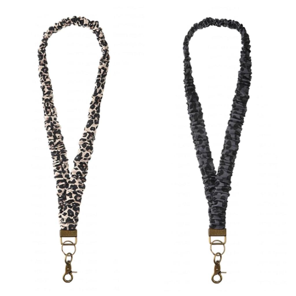 Fashion Elastic Hair Band Lanyard Two-piece Set ID Key Multi-purpose Neck Rope