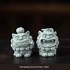 Chinese Style Stone Lion Pair Figurines