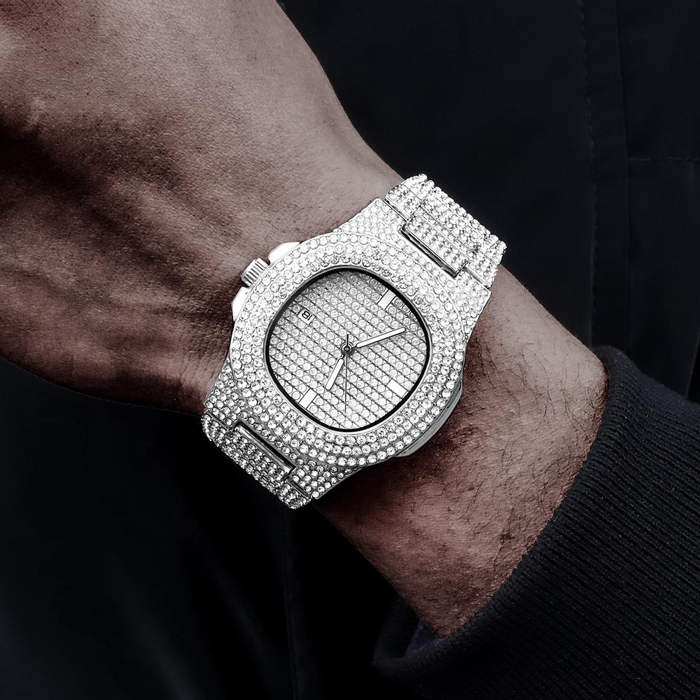 Luxus Hip-Hop-Uhr mit Diamantenbesatz Exquisites Mode-Design für Männer und Frauen Lässiges Party-Geschäftsgeschenk