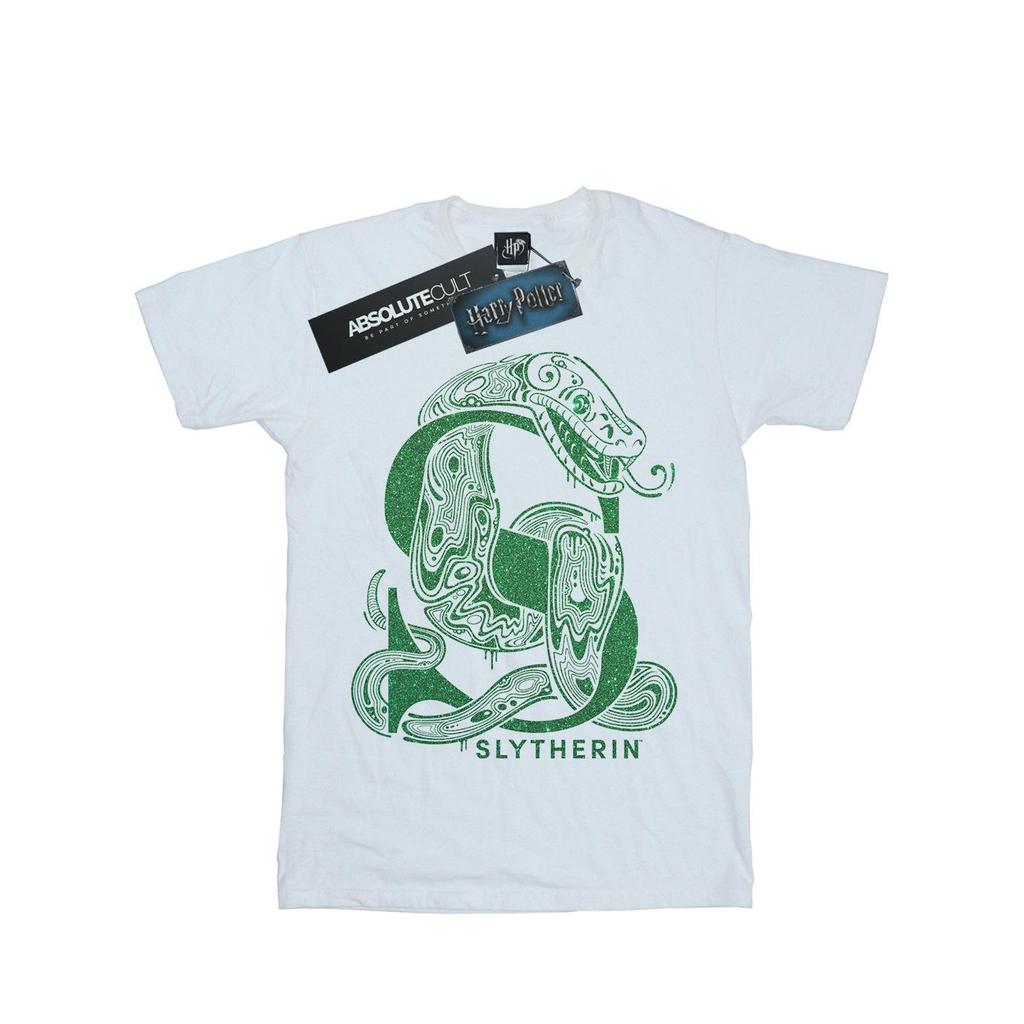 Harry Potter Womens/Ladies Slytherin Glitter Cotton Boyfriend T-Shirt