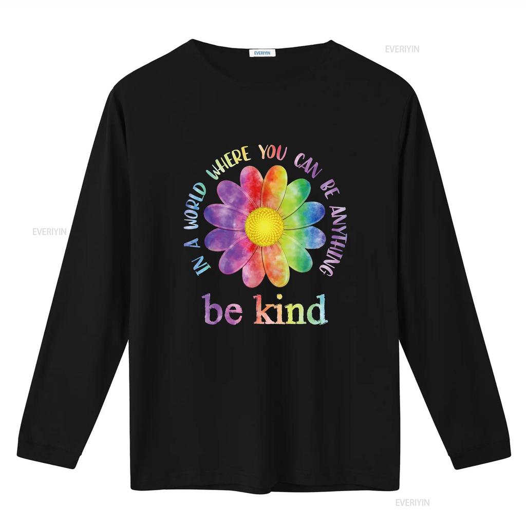 Be Kind Daisy Flower Rainbow Positive Inspirational Kindness T Shirt vintage Washed streetwear Unisex Breathable Stretched Soft