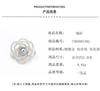 High-class Elegant Gray Pearl Camellia Brooch Light Luxury Three-dimensional Copper Alloy Micro-inlaid Zircon Pin Versatile Clothing