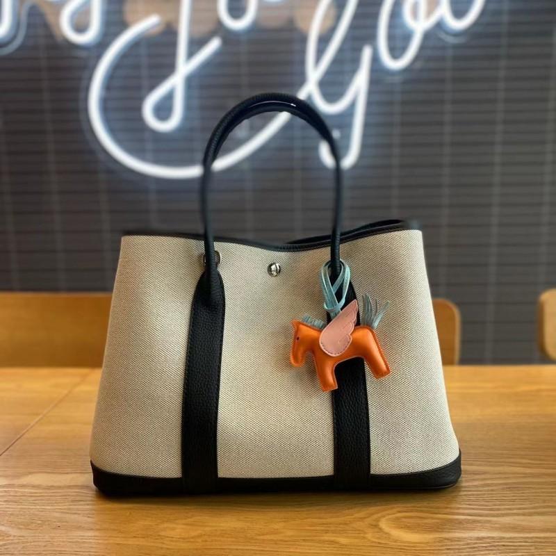 Yijinyuan First-layer Cowhide Togo Garden Bag With Canvas 30 High-end Tote Women s Handbag