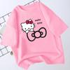HelloKtty Summer Girls Pure Cotton Short Sleeved Tshirt Cute Childrens Clothing Stylish Girls Parent Child Clothing