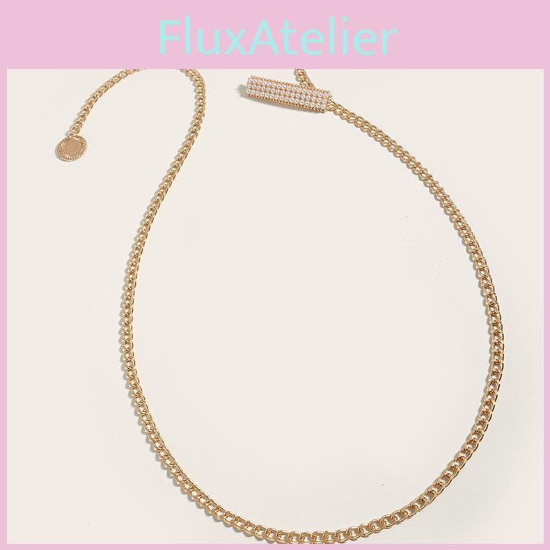 Fashion Metal Waist Jewelry For Women With Pearl Buckle And Chain Design For Casual Wear