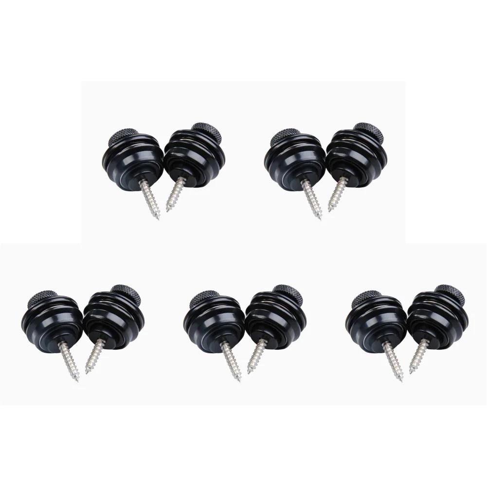 10-2PCS Electric Guitar Straplock Zinc Alloy Bass Safety Straplock Flat Head Non-slip Replacement Musical Instrument Accessories