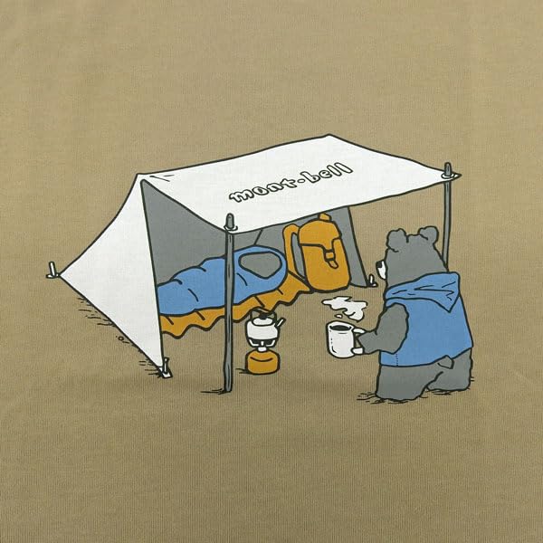 montbell wickron t-shirt camp bear uv cut 1114729 tan/l