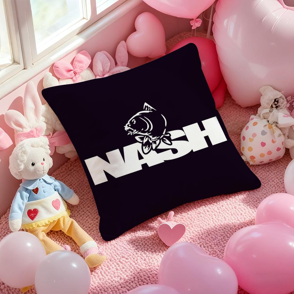 

Nash Fishing logo Pillow Case Soft Plush Fabric Double-Sided Printed Cushion Cover Warm Winter Sofa Pillow Case 30cmx30cm