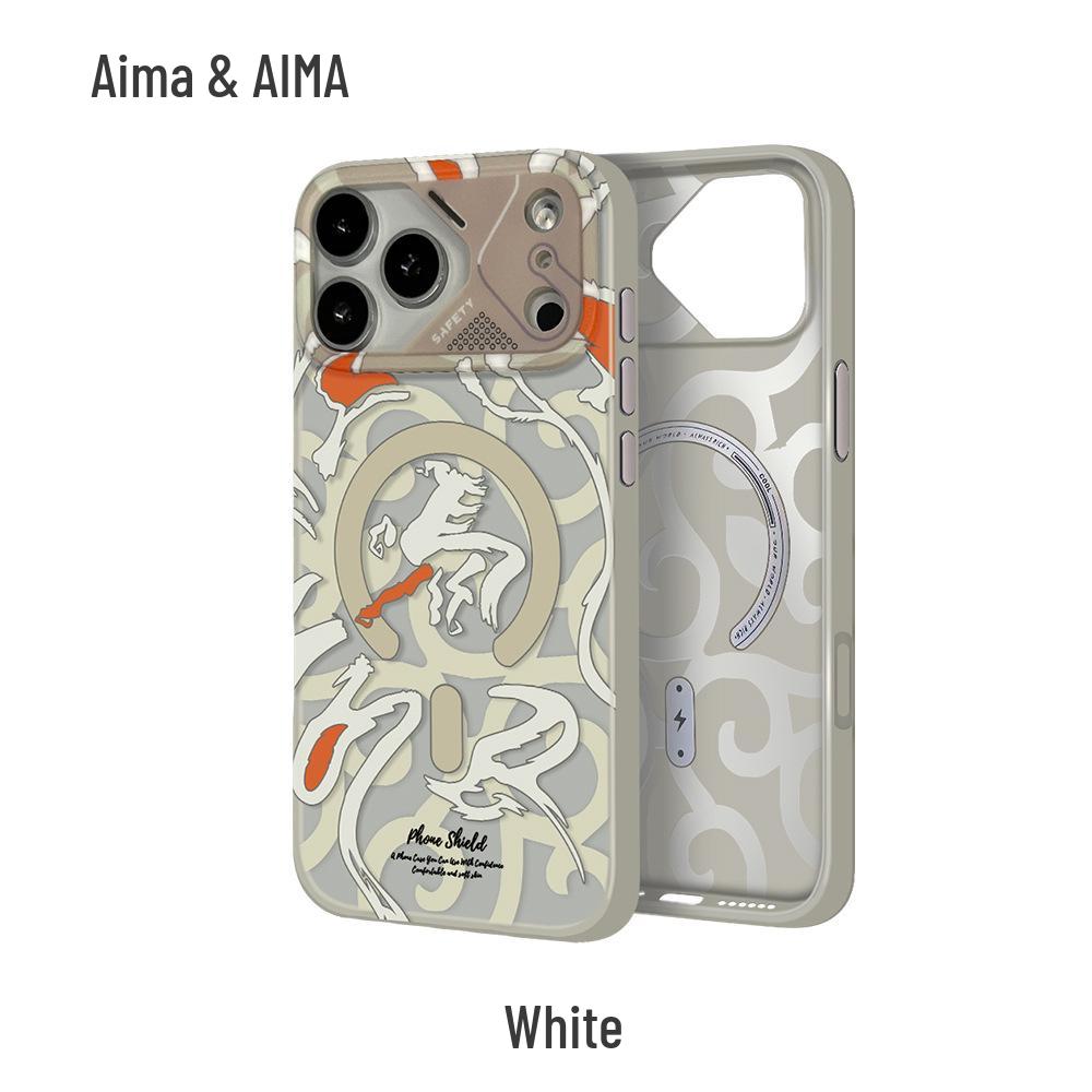 Frosted Graffiti Magnetic Case for iPhone 17 Pro Max - AiMa Trendy Skin-Feel Protective Cover iPhone 15