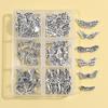 1 Box 6 Styles Wing Beads Angel Fairy Wings Charm Alloy Spacer Bead Antique Silver for Jewelry Making Xmas DIY Crafts