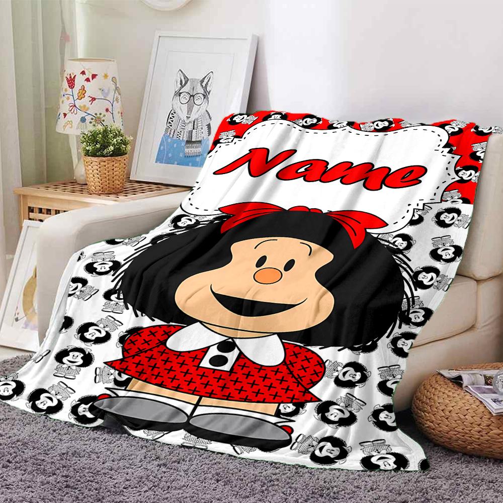 Customiz Name Personality Mafalda Blanket Soft &Warm Sofa Office Bed Travel Lunch Break Blanket, Gift Suitable All Seasons