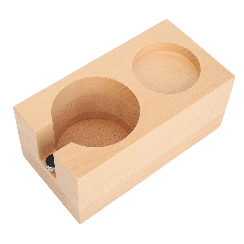 Wooden Coffee Tamper Station Stable Prevent Slip Coffee Tamper Holder Base Tamping Station for Home