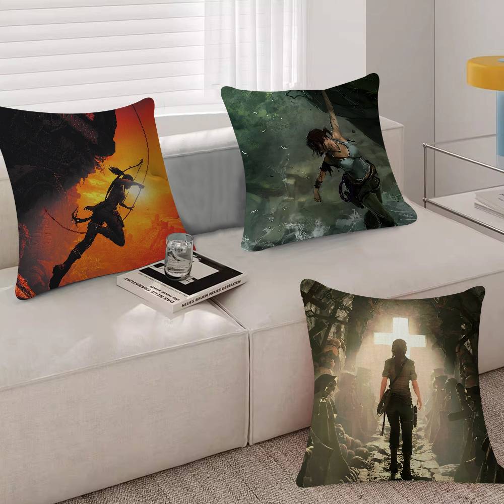 Tomb Raider Game Laracroft Pillowcase Toon Gift Cushion Cover Bedroom Home Sofa Chair Seat Decor Pillow Case