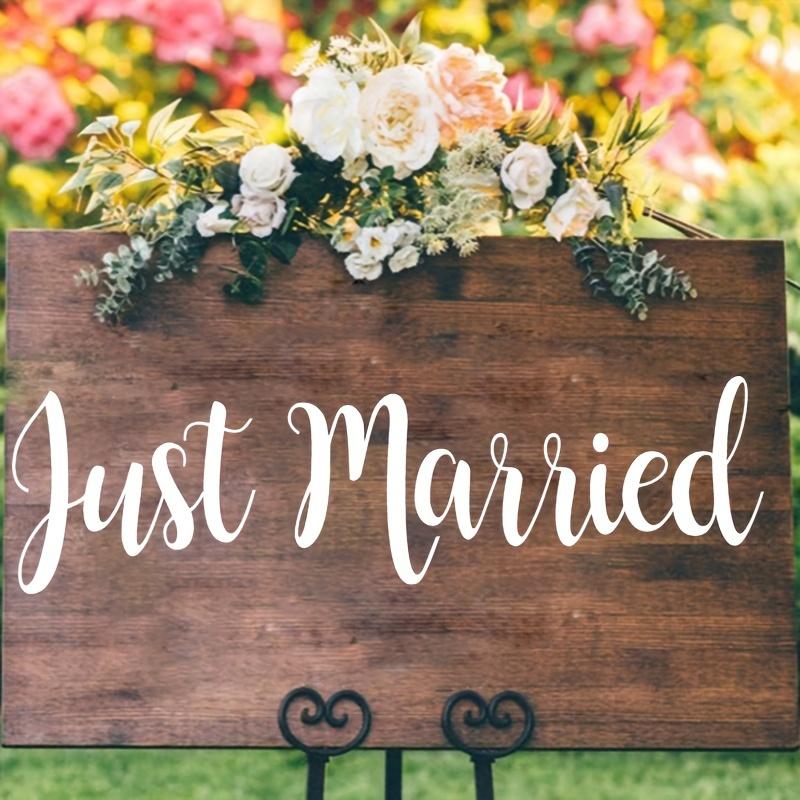 1 Set Just Married Vinyl Decal Sticker - Easy to Apply & Remove, Matte Finish for Car Windows & Doors, for Weddings
