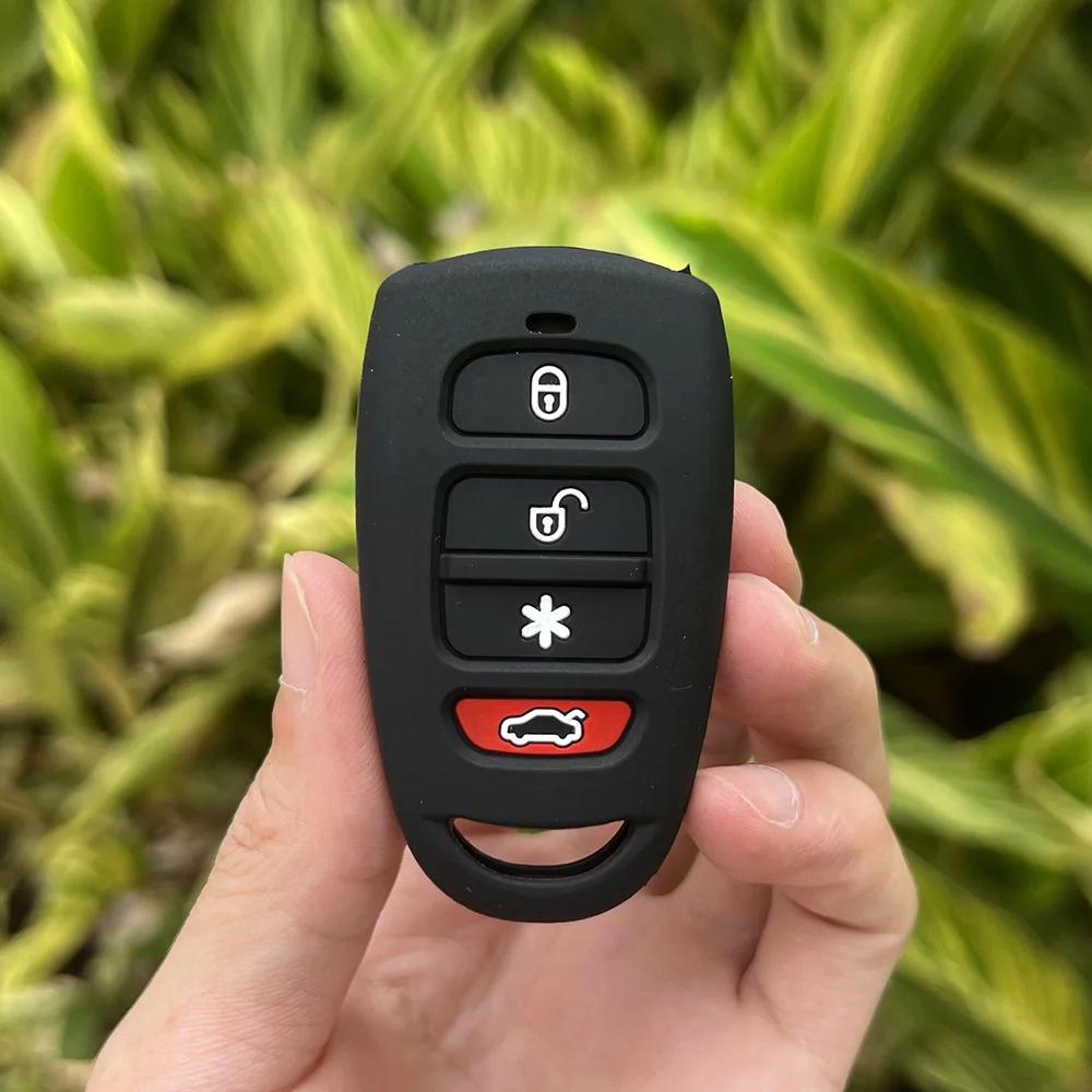 

Silicone Car Key Case Cover For Hyundai Tucson Accent For Kia Sedona Mini Van Sorento Carens Sonata 5 Buttons key shell holder чорний