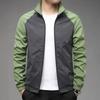 Men S Casual Stand Collar Long Sleeve Patchwork Jacket