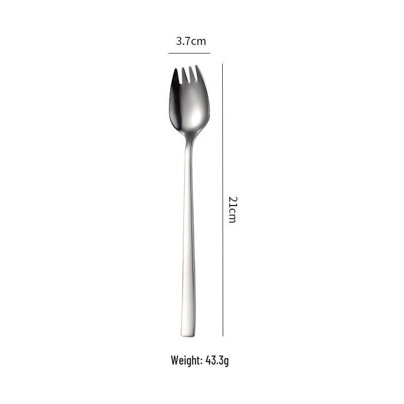 Qianxing Korean Style 304 Stainless Steel Long Handle Salad Forks, 10-Pack