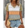 Summer Women Short Sleeve V-Neck Plus Size T Shirt For Women Fashion Ladies T-Shirt  Retro Striped Print Tops Casual Clothes