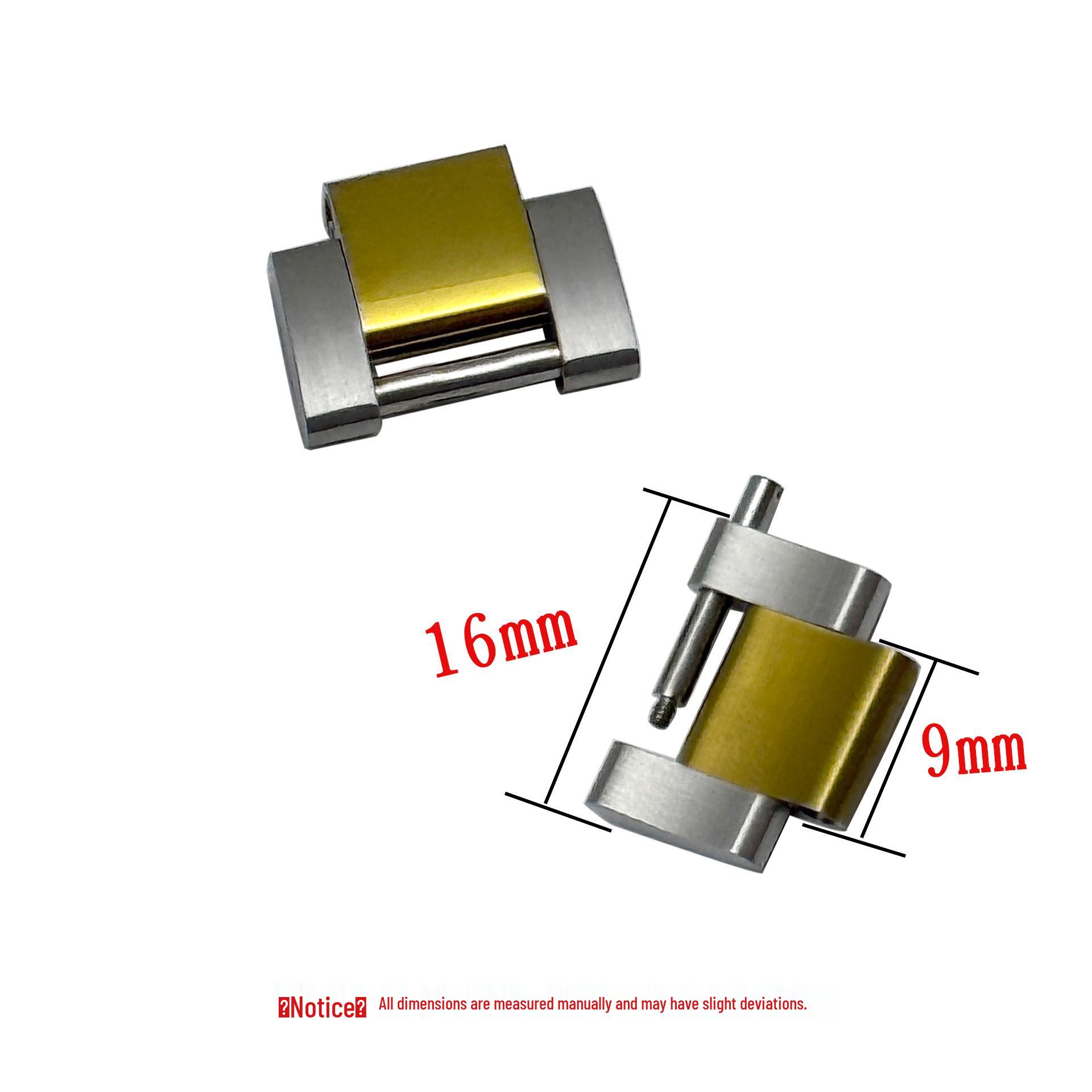 Rolex-Compatible Extension Links: Stainless Steel/Tone Two-tone for Water Ghost & Datejust Straps, Three/Five-Bead, 16mm Accessories. 16mm