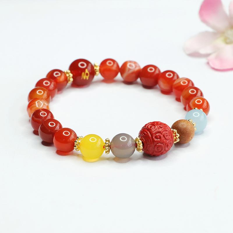 Fire Agate Dragon Pattern Bracelet, Nine Purple Li, Year of the Dragon MN4030101