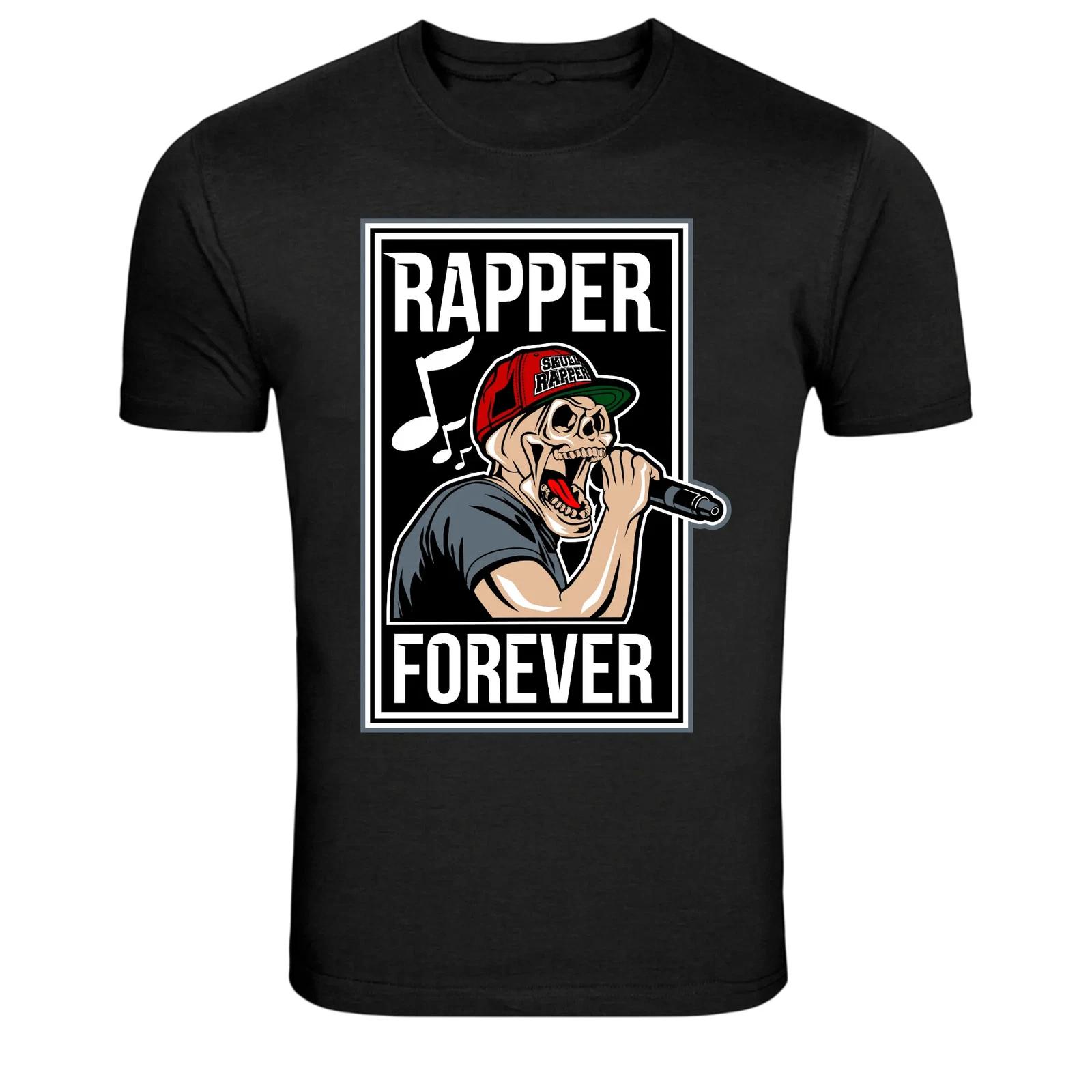 

Rapper Forever Skeleton Microphone Hip Hop T-Shirt M