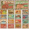 Vintage Küche Burger Hot Dogs Pizza Gegrilltes Fleisch Metallblechschild Plakette Dekoration Zuhause Man Cave Bar Café Club Wanddeko