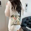 Casual Flowers Women Drawstring Shoulder Bags Lightweight Commuter Ladies Crossbody Bag Simple Girls Small Tote Handbags Clutch