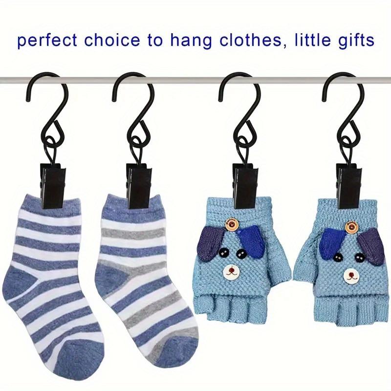 10pcs mini Hanging Multi-functional Storage Metal Hook Curtain Clip, Shower Curtain Hook Clip Outdoor Hanging Decorative Hook Clips