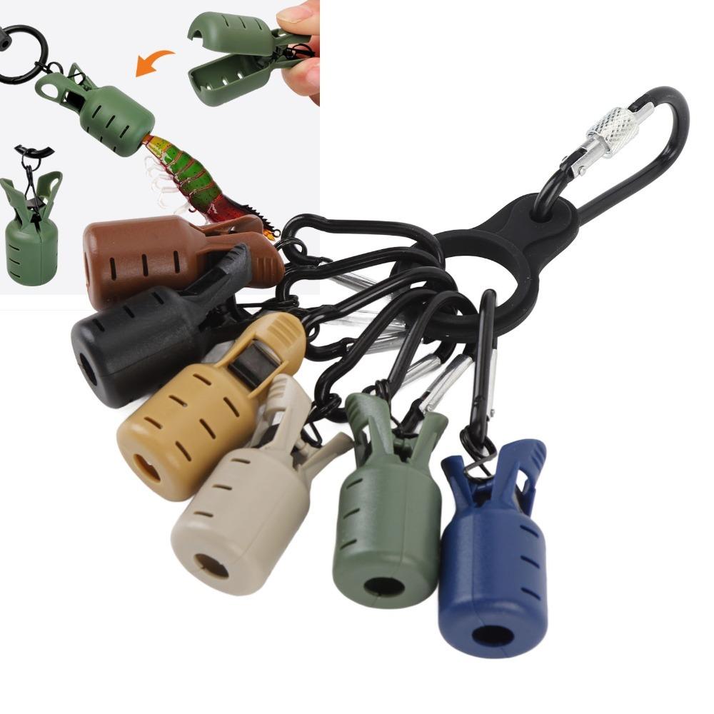 6PCS Easy Clip Fishing Hook Cover Case with Carabiner Squid Jig Bait Protector  Sea Fishing