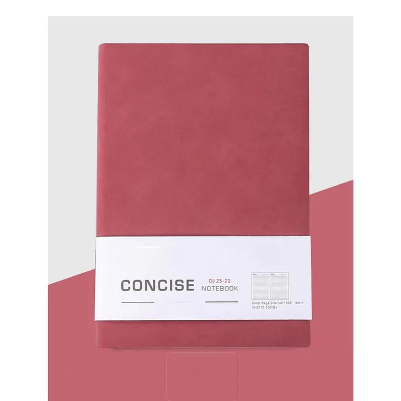 College Notebooks Soft Leather Student Diary Thicked Office Record Notepad 80sheets Write Paper Memo Pad A5/A6 Planner Journal