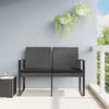 Vidaxl Banco de Jardim para 2 Pessoas com Almofadas, Cinza Escuro, Rattan PP
