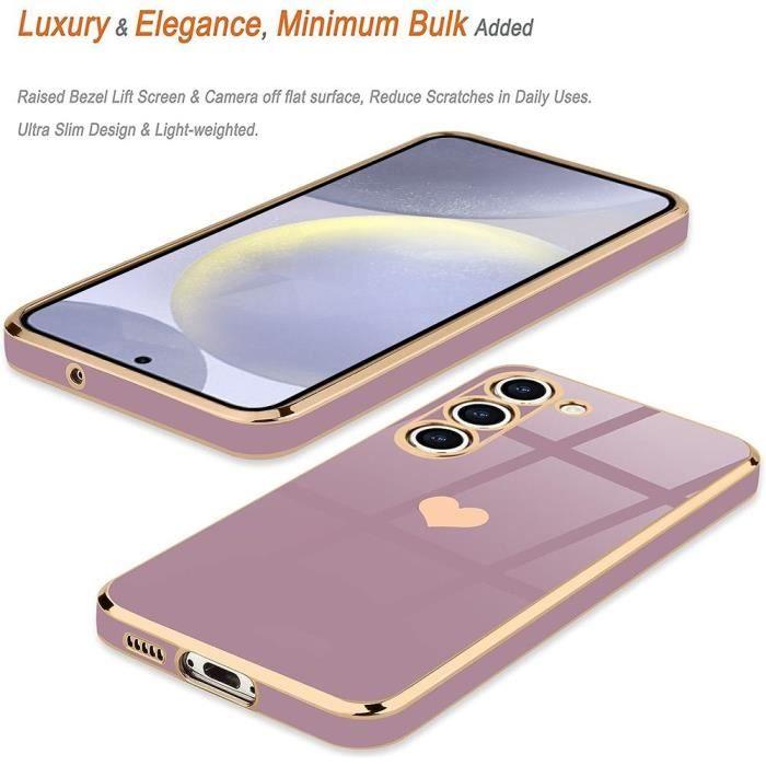 Case - BOOLING - for Samsung Galaxy S24 Plus - Heart Pattern - Soft Silicone - Luxury Purple