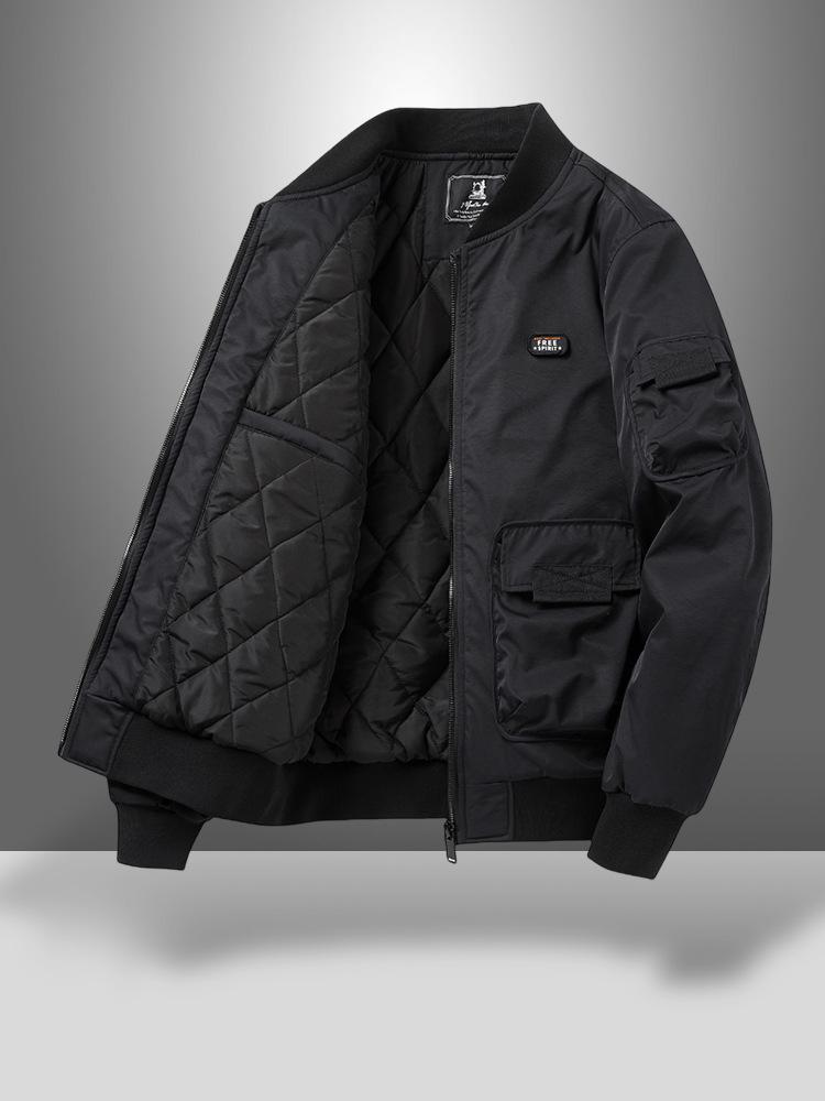 Chaqueta de Algodón Acolchada MA-1 para Hombre para Otoño/Invierno, Abrigo de Vuelo con Cuello de Béisbol