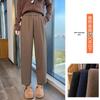 Women's Small Harem Pants - Autumn/Winter, 8/9 Length, Plus Velvet Thick Wool, Elastic Waist Casual Sweatpants