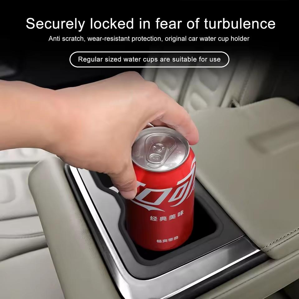 For RIVIAN R1T R1S Second Row Cup Holder Storage Box Shock-Absorbing Central Armrest Cup Tray Car Interior Accessories