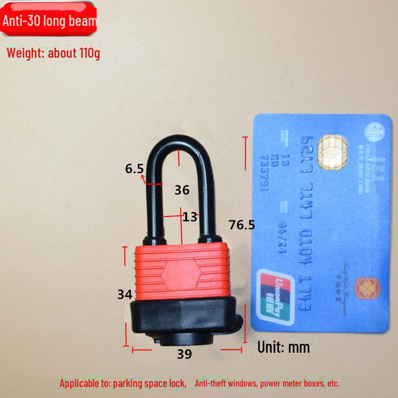 

Наружный водонепроницаемый противоугонный навесной замок из нержавеющей стали - нержавеющий, покрытый резиной медный замок для парковочных дверей