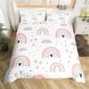 Rainbow Twin Duvet Cover Set For Girl Pink And Yellow Rainbow Star Duvet Cover Cartoon Rainbow For Bedroom Decoration Women Kid
