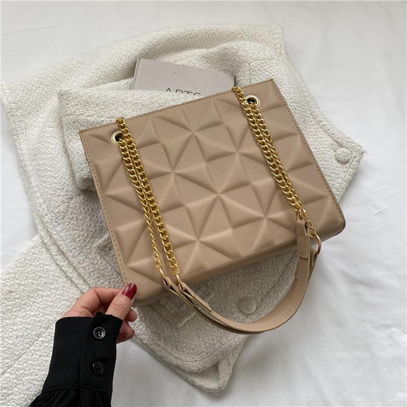 Simple Women's Fashion Bag New 2025 Spring and Summer New Texture Chain Messenger Bag Casual Shoulder Bag