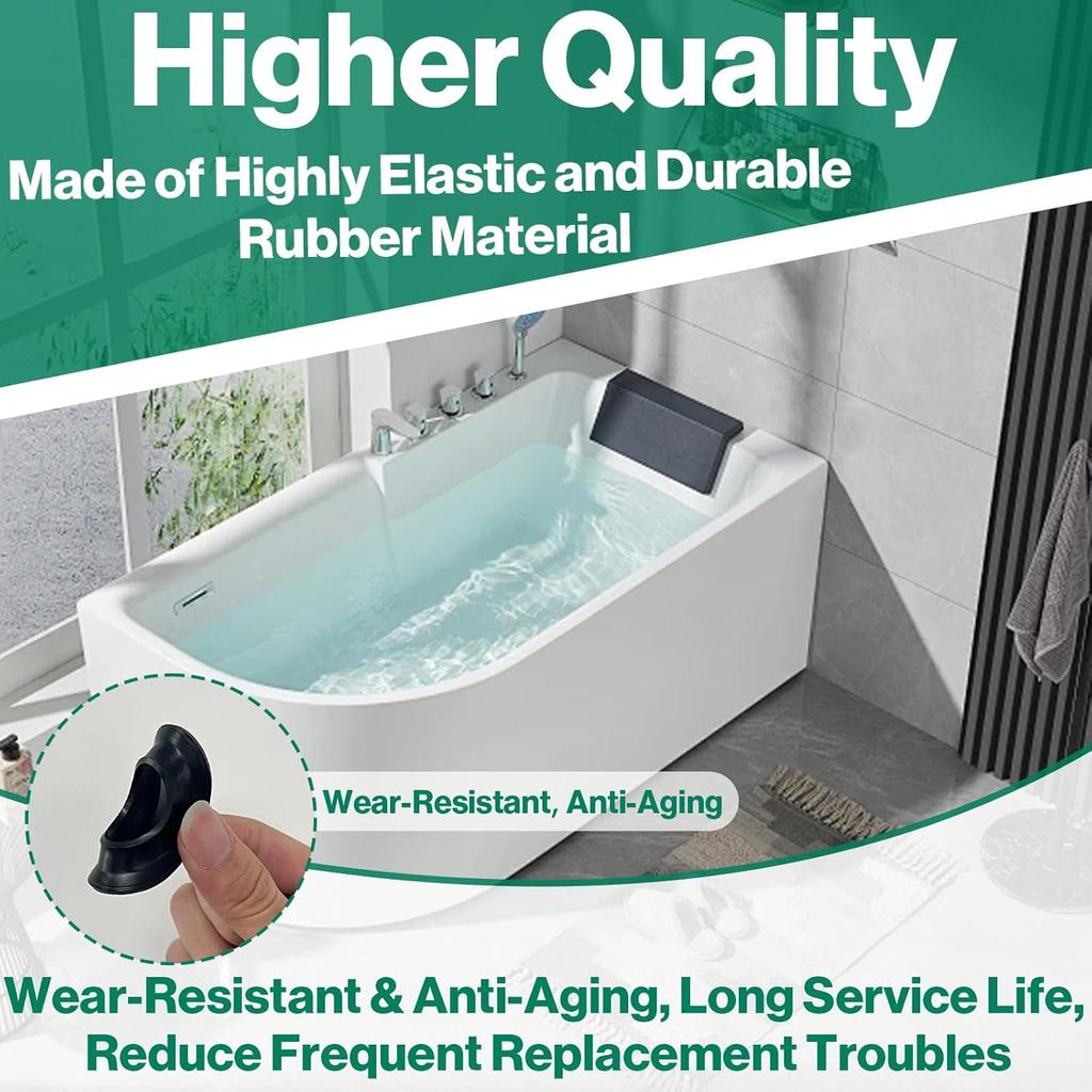 12-Pack Tub Stopper Gasket Universal Fit for Tip Toe - High Elastic Rubber Seal, Prevents Leaks, Easy tall for Bath Drain Assemblies