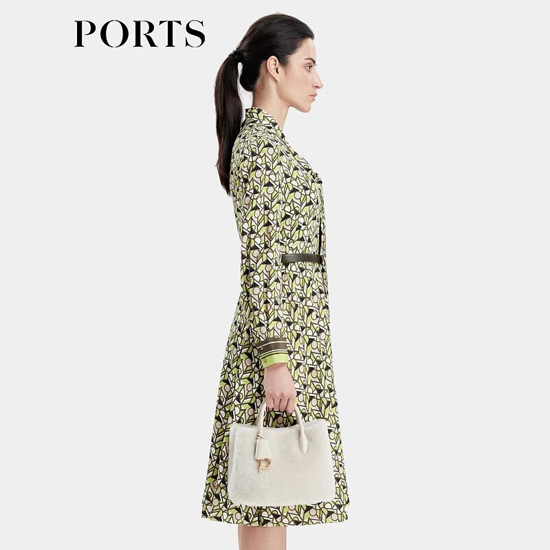 Ports Women's Fall Labyrinth Geometry Mulberry Silk Dress