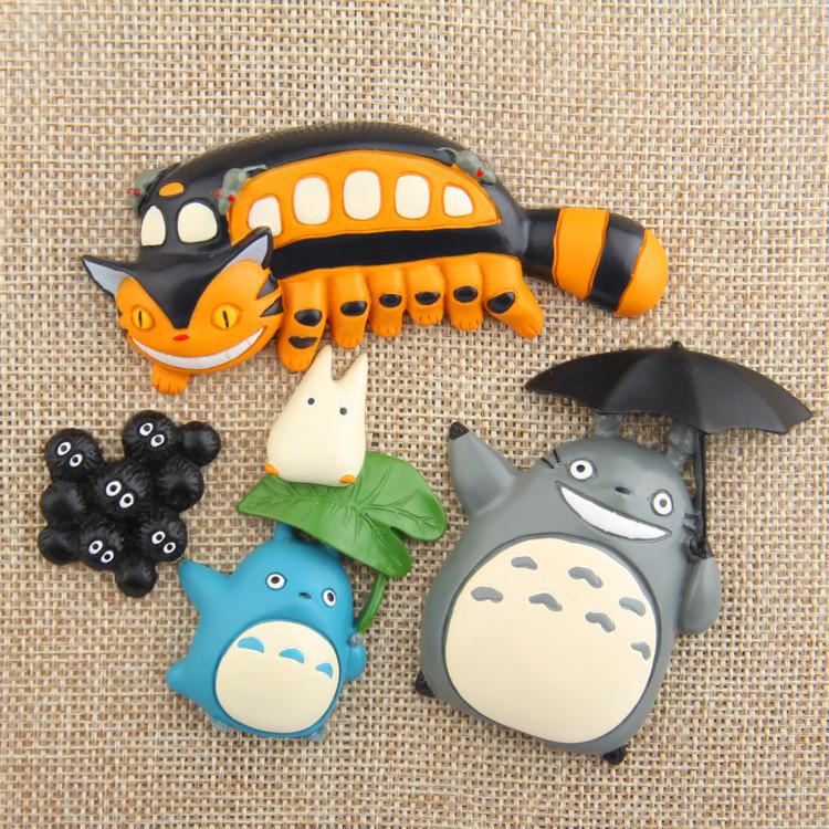 Cute Totoro Cat Bus Coal Ball Elf Mini Magnetic Refrigerator Decor Accessories For Gift And Decor